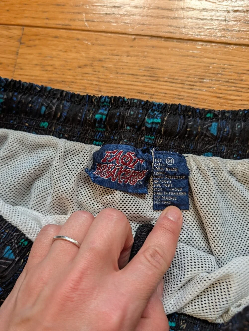 Vintage 80-90s Fast Breakers Vintage Mens Swim Trunks Retro Tribal Geometric Vtg